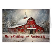Vrolijk kerstfeest van Pennsylvania Winter Barn Ka (Voorkant Horizontaal)