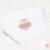 Vrolijk kerstfeest van Roos gouden RSVP sneeuwvlok Ronde Sticker (Envelop)