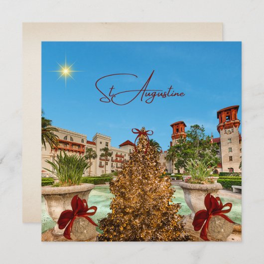 Vrolijk kerstfeest van St Augustine Florida Elegan Feestdagenkaart (Voorkant / Achterkant)