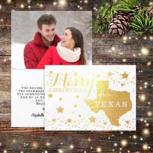 Vrolijk kerstfeest van Texas State Outline Foto Fo Folie Kaarten