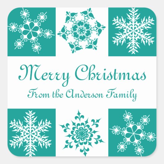 Vrolijk kerstfeest van uw familie cadeau label (Voorkant)