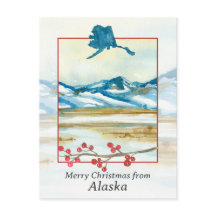 Vrolijk kerstfeest vanaf Alaska Tundra Winter Moun