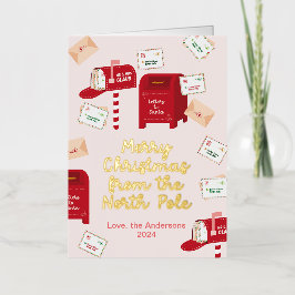 Vrolijk kerstfeest vanaf de Noordpool Folie Feestdagenkaart