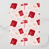 Vrolijk kerstfeest vanaf de Noordpool Folie Uitnodiging (Achterkant)