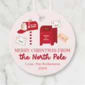 Vrolijk kerstfeest vanaf de Noordpool gepersonalis Bedankjes Labels (Voorkant)