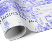 Vrolijk kerstfeest vanaf de SF Bay Cadeaupapier (Rol Hoek)