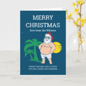 Vrolijk kerstfeest vanaf het strand kaart (Gele Bloem)