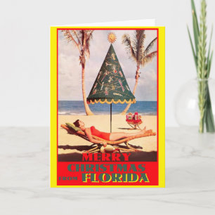 Vrolijk kerstfeest vanaf het strand kaart