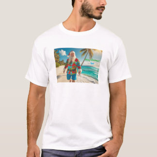 Vrolijk kerstfeest vanaf het strand t-shirt