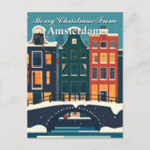 Vrolijk kerstfeest vanuit Amsterdam Canal Houses Briefkaart (Voorkant)