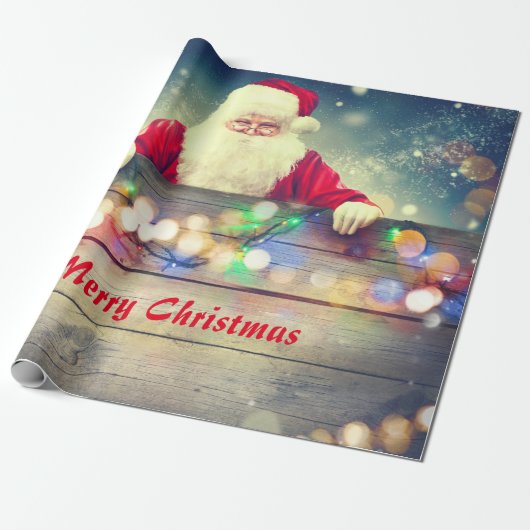 Vrolijk kerstfeest vanuit de kerstman cadeaupapier (Uitgerold)