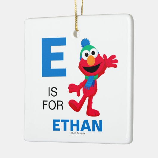 Vrolijk kerstfeest vanuit Elmo Keramisch Ornament (Links)