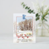 Vrolijk kerstfeest vanuit het winterlandschap van  briefkaart (Staand voorkant)