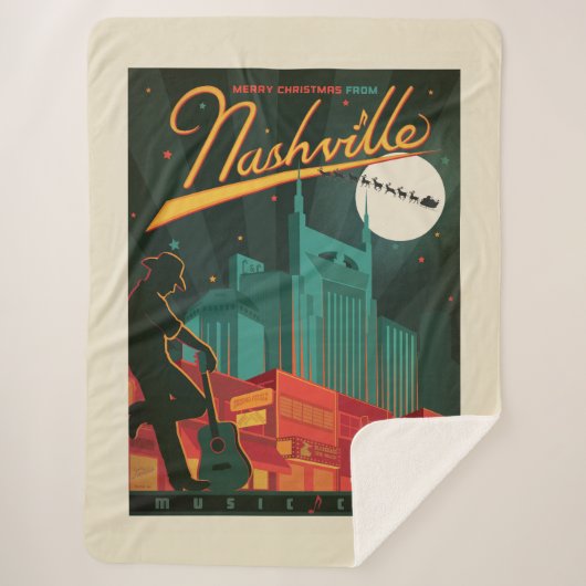 Vrolijk kerstfeest vanuit Nashville Sherpa Deken (Voorkant)