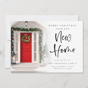 Vrolijk kerstfeest vanuit New Home Photo Overlay Feestdagenkaart