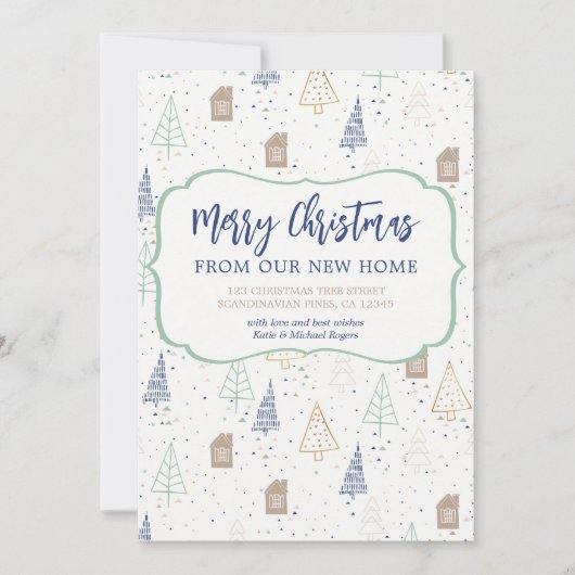 Vrolijk kerstfeest vanuit New Home Scandinavian Fo Aankondiging (Voorkant)