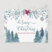 Vrolijk kerstfeest vanuit New Home Winter Forest M Feestdagenkaart (Voorkant)