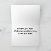 Vrolijk kerstfeest vanuit ons huis feestdagen kaart (Binnen)