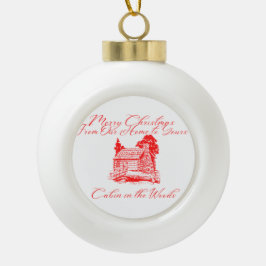 Vrolijk kerstfeest vanuit ons huis naar uw kerst keramische bal ornament