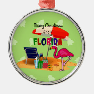 Vrolijk kerstfeest vanuit Sunny Florida Metalen Ornament