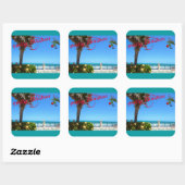 Vrolijk kerstfeest vanuit Vero Beach Florida Ocean Vierkante Sticker (Vel)