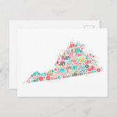 Vrolijk kerstfeest vanuit Virginia Briefkaart (Voorkant / Achterkant)