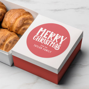 Vrolijk kerstfeest Vette moderne tekst gepersonali Ronde Sticker