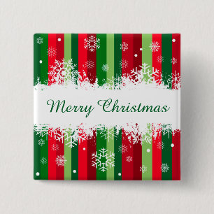 Vrolijk kerstfeest vierkante button 5,1 cm
