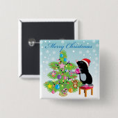 Vrolijk kerstfeest vierkante button 5,1 cm (Voorkant /achterkant)