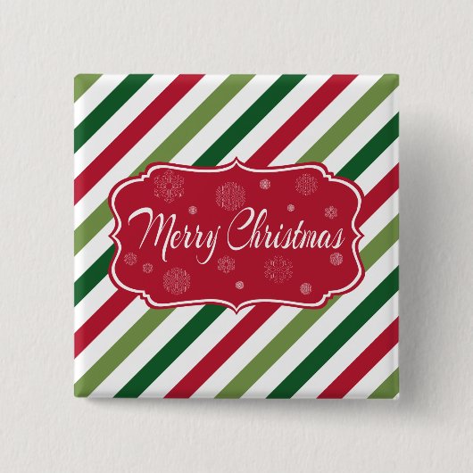 Vrolijk kerstfeest vierkante button 5,1 cm (Voorkant)
