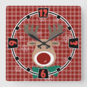 Vrolijk kerstfeest! vierkante klok (Voorkant)