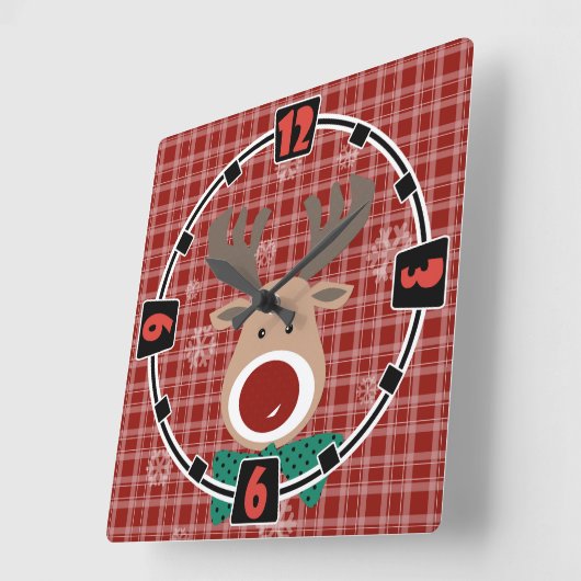 Vrolijk kerstfeest! vierkante klok (Hoek)