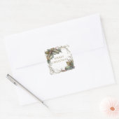 Vrolijk kerstfeest vierkante sticker (Envelop)