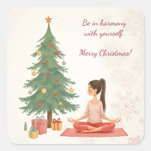 Vrolijk kerstfeest! vierkante sticker