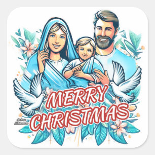 Vrolijk kerstfeest vierkante sticker