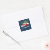 Vrolijk kerstfeest vintage auto stickers (Envelop)