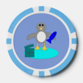 Vrolijk kerstfeest Vissen Penguin Poker Chips (Voorkant)