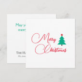 Vrolijk kerstfeest  vlakke vakantie Kaart (Voorkant / Achterkant)