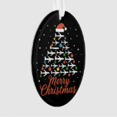 Vrolijk Kerstfeest Vliegtuigboom Vakantie Ornament (voorkant)