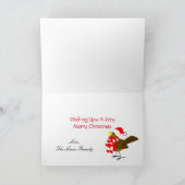 Vrolijk kerstfeest vogel in sneeuwkerstKaart Aankondiging (Binnen)