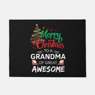 Vrolijk kerstfeest voor een grootmoeder van groot deurmat