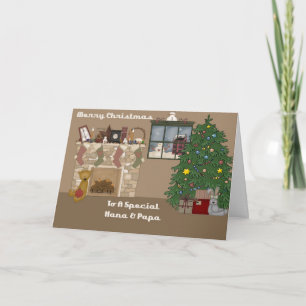Vrolijk kerstfeest voor een speciale nana & Papa Feestdagen Kaart
