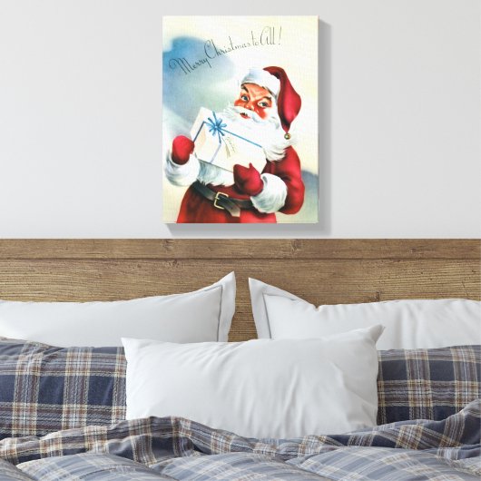 Vrolijk kerstfeest voor iedereen ( kerstman) canvas afdruk (Insitu (Slaapkamer))