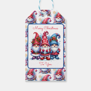Vrolijk kerstfeest voor jou Holiday Gnomes Cadeaulabel