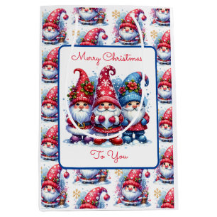 Vrolijk kerstfeest voor jou Holiday Gnomes Medium Cadeauzakje