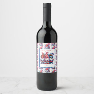 Vrolijk kerstfeest voor jou Holiday Gnomes Wijn Etiket