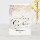 Vrolijk kerstfeest voor mijn broerse gouden kerstd kaart (Gele Bloem)