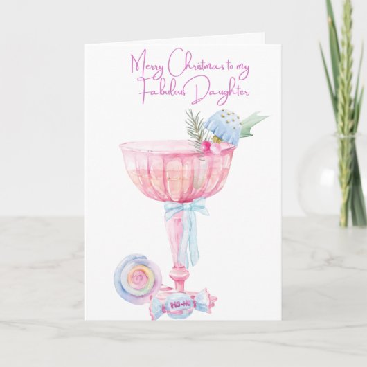 Vrolijk kerstfeest voor mijn dochter feestdagen kaart (Voorkant)