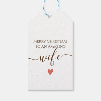 Vrolijk kerstfeest voor mijn geweldige vrouw! cadeaulabel