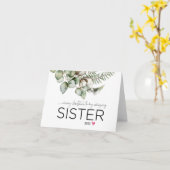 Vrolijk kerstfeest voor mijn zuster Cute Woodland Kaart (Gele Bloem)